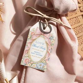 Elegant Pink Bow Love Shack Baby Shower Thank You Geschenkanhänger
