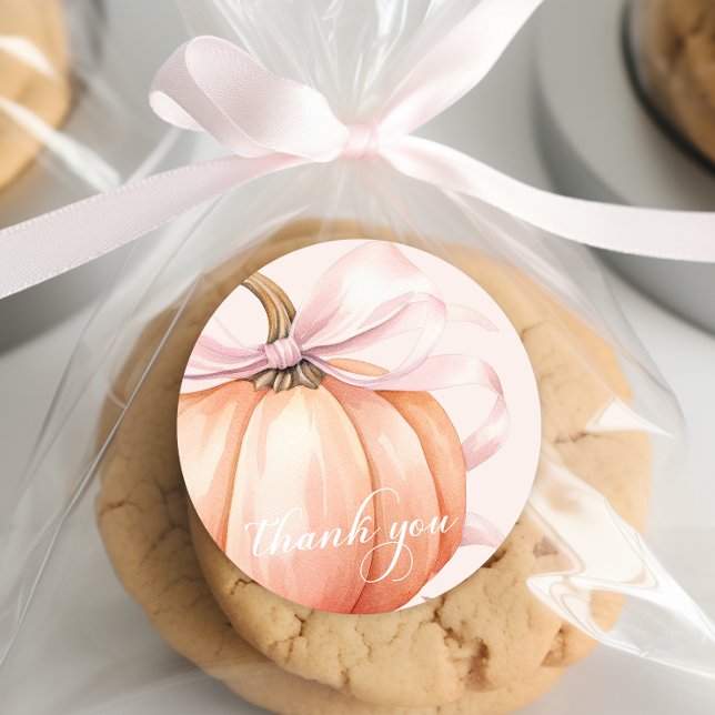 Elegant Pink Bow Pumpkin Danke Sticker (Von Creator hochgeladen)