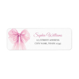 Elegant Pink Bow Return Address Labels