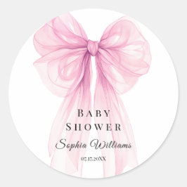Elegant Pink Bow Stickers Watercolor