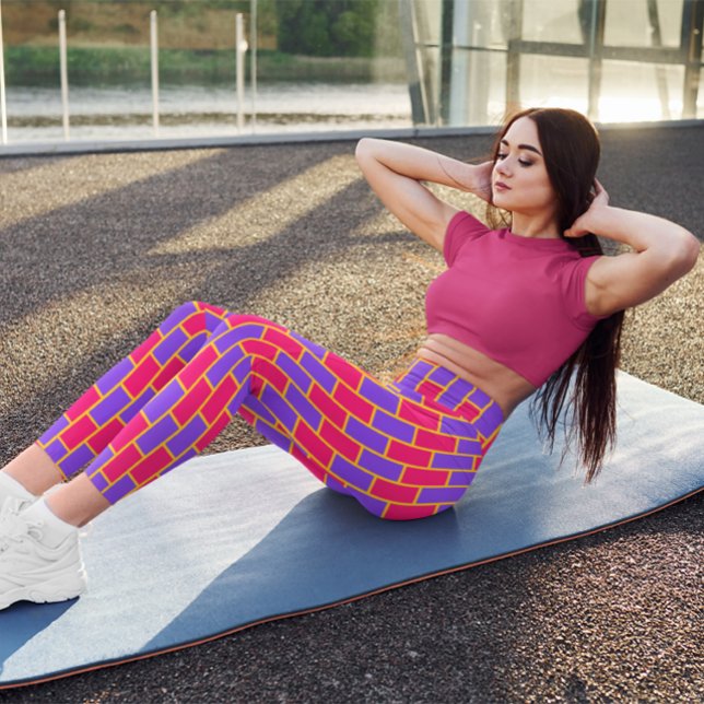 Elegant Pink Brick Gym Yoga Leggings (Von Creator hochgeladen)