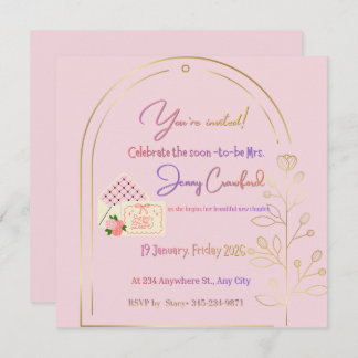 Elegant Pink Bridal Shower Invitation | Modern Arc Einladung