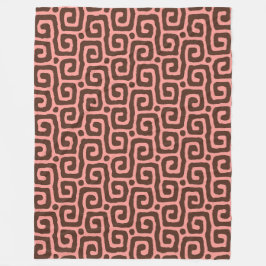 Elegant pink &brown Abstract pattern Fleecedecke