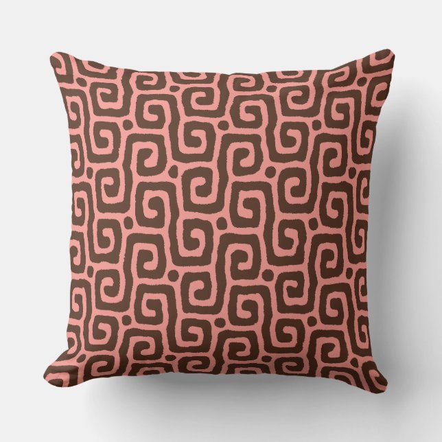 Elegant pink &brown Abstract pattern Kissen (Vorderseite)