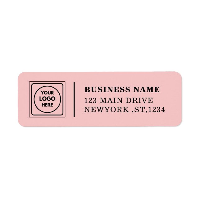 Elegant Pink Custom Logo Business Address Design (Vorne)
