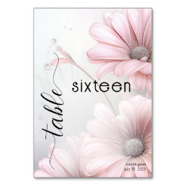 Elegant Pink Daisies Tischnummer