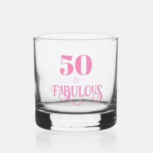 Elegant pink fifty und fabelhaft whiskyglas