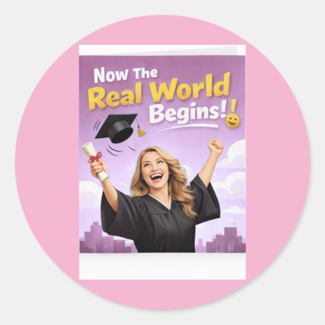 Elegant Pink Floral Graduation Party sticker (Vorderseite)