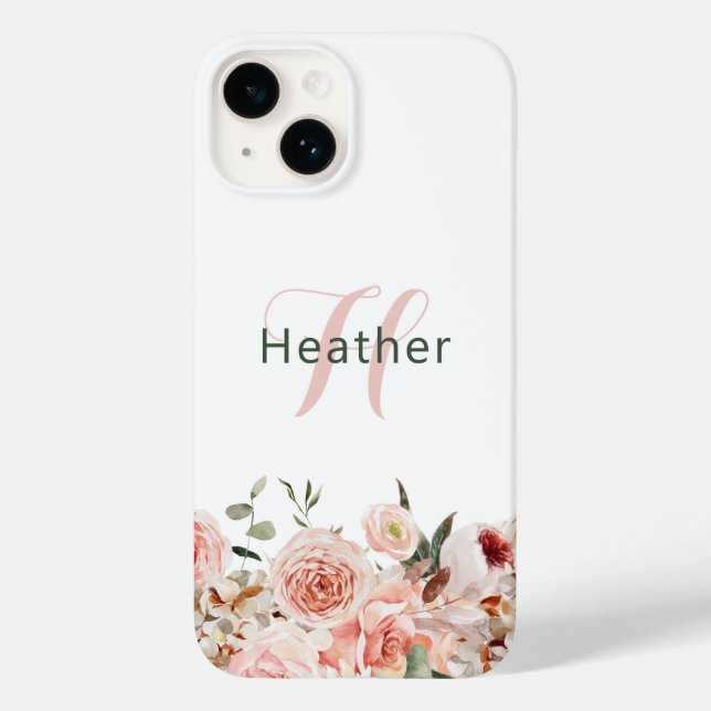 Elegant Pink Floral iPhone / iPad Fall Case-Mate iPhone Hülle (Rückseite)