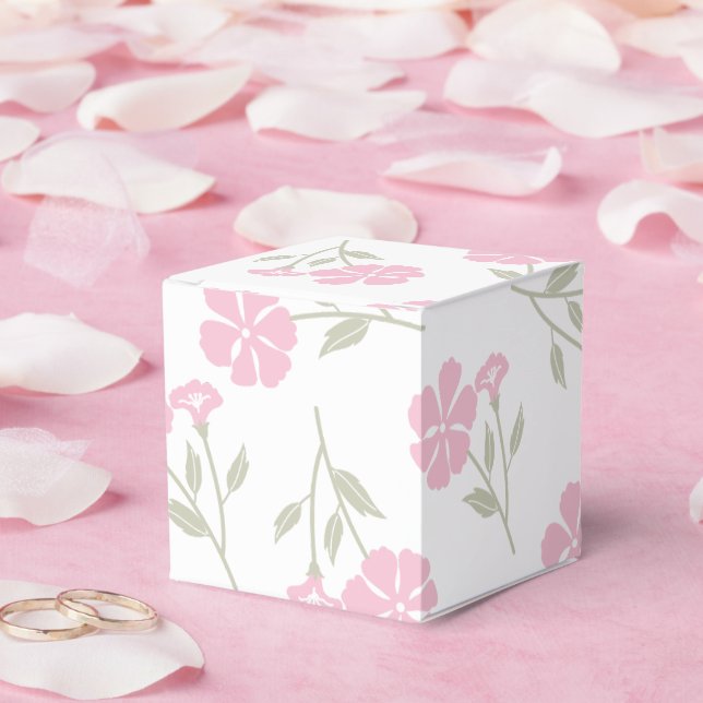 Elegant Pink Floral Pattern Classic Favor Boxes Geschenkschachtel (Hochzeit)