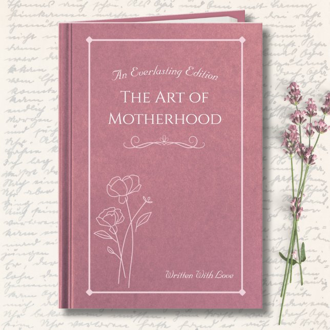 Elegant Pink Floral Storybook Mother’s Day Photo Karte (Stylish dusty rose floral Mother’s Day card with elegant typography. Simple & chic.)