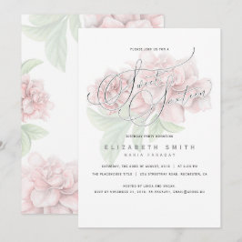 Elegant Pink Floral Typografie Sweet 16 Birthday Einladung