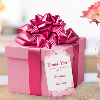 Elegant Pink Floral Watercolor Danke für Ihre Hoch Geschenkanhänger