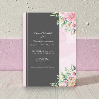 Elegant Pink Floral Wedding Invitation Einladung