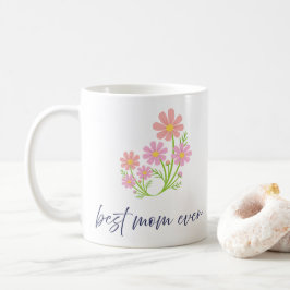 Elegant Pink Flower Bouquet Best Mom Design Kaffeetasse