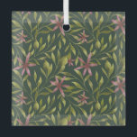 Elegant Pink Flower Pattern on Dark Background Ornament Aus Glas<br><div class="desc">Seamless pattern featuring pink flowers and green leaves on a dark background. The arrangement is symmetrical,  evoking a natural,  elegant feel.</div>