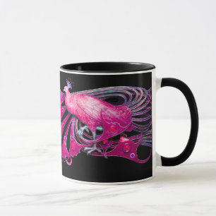 ELEGANT PINK FUCHSIA PEACOCK JEWEL TASSE