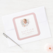 Elegant Pink Girl Photo Baptism