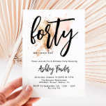 Elegant Pink Gold 40. Geburtstag Einladung<br><div class="desc">Diese moderne, elegante Frau 40. Geburtstags-Einladung mit rosa Aquarell und goldenem Glitzer Staub. Es ist perfekt für eine schicke Geburtstagsfeier. Brauchst du es für ein anderes Alter? Kein Problem, es kann personalisiert werden, indem Sie auf den "PERSONALISIEREN"-Button klicken und Sie können sogar die Farben ändern, Bilder hinzufügen und mehr mit...</div>