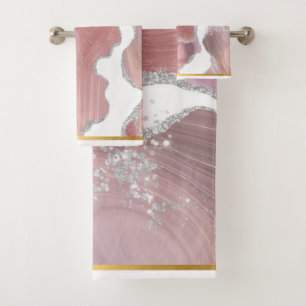 ELEGANT PINK GOLD MARMOR BADEZIMMER TOWEL SET