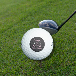 Elegant Pink Golf Club White Bows Custom Birthday Golfball