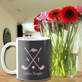 Elegant Pink Golf Club White Bows Custom Birthday Kaffeetasse