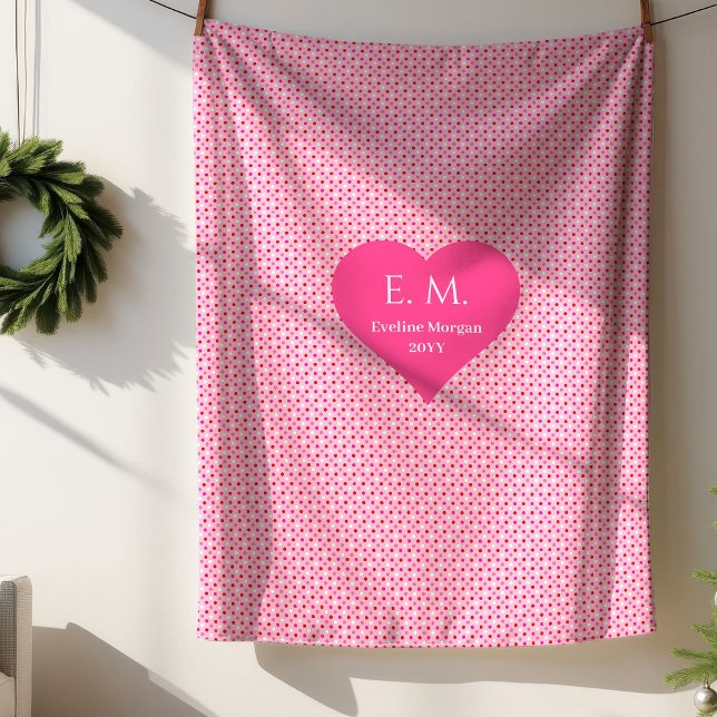 Elegant Pink Hearts Personalized Valentine Gift  Sherpadecke (Elegant Pink Hearts Personalized Valentine Gift Sherpa Blanket)