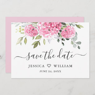 Elegant Pink Hydrangea Blumenhochzeit Save The Date