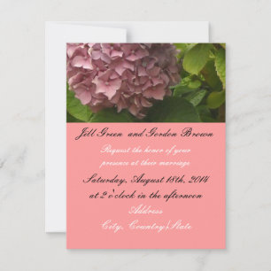 Elegant Pink Hydrangea Hochzeit Einladung