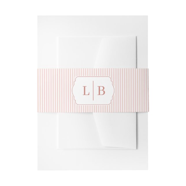 Elegant Pink Initials Einladungsbanderole (Vorderseite Beispiel)
