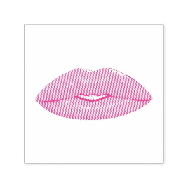 Elegant Pink Kiss Lip Permastempel (Design)