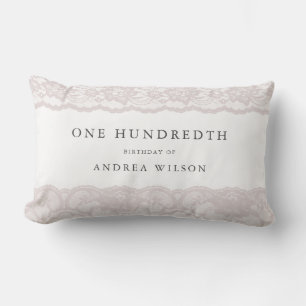 Elegant Pink Lace 100. Geburtstagsgeschenk Lendenkissen