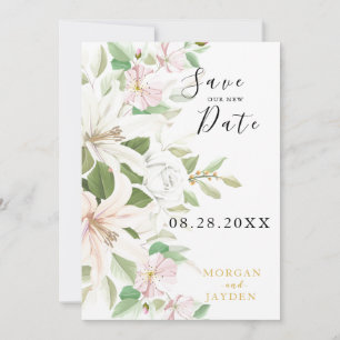 Elegant Pink Lili Hochzeit von Elfenbein-Rose Save The Date