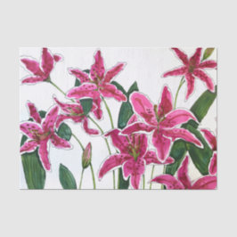 Elegant Pink Lilies Tissue Paper Seidenpapier
