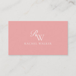Elegant Pink Modern Monogram Visitenkarte