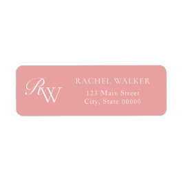 Elegant Pink Monogram Return Address