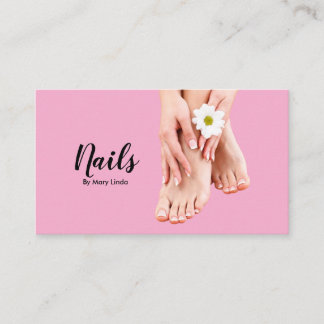 Elegant Pink Nail Technician  Visitenkarte
