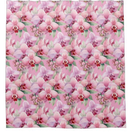 Elegant Pink Orchids Shower Curtain Duschvorhang