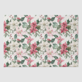 Elegant Pink Poinsettias Weihnachten Seidenpapier