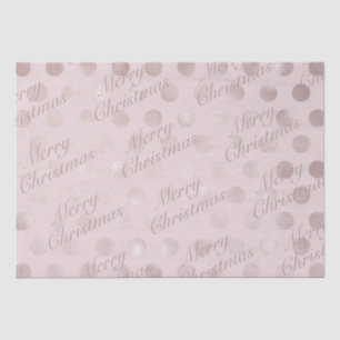 Elegant Pink Polka Dot Frohe Weihnachten Seidenpapier