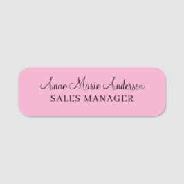 Elegant Pink Professional Name  Namensschild