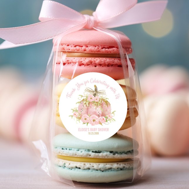 Elegant Pink Pumpkin Baby Duwer Gefallen Vielen Da Runder Aufkleber (Von Creator hochgeladen)