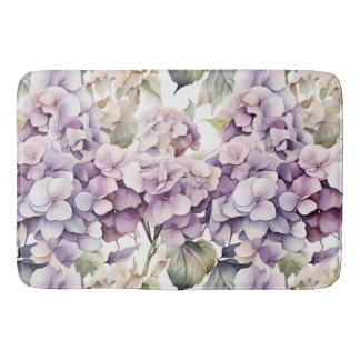 Elegant pink purple watercolor hydrangeas badematte