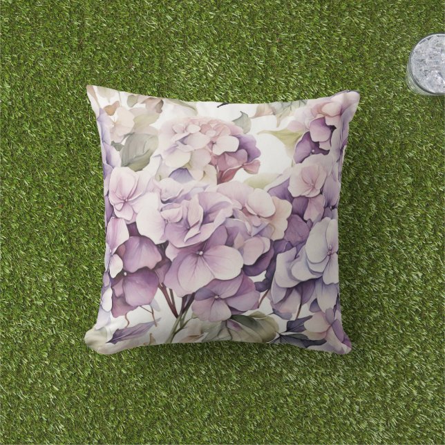 Elegant pink purple watercolor hydrangeas  kissen (Golfball-Marker)
