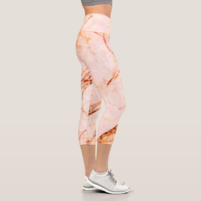 Elegant Pink Quarz Marmor Capri Leggings (Rechts)