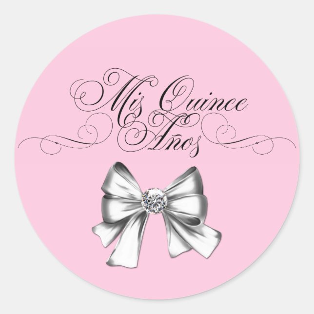 Elegant Pink Quinceanera Stickers (Vorderseite)