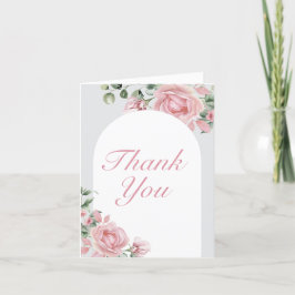 Elegant Pink Roses Geburtstag Vielen Dank Dankeskarte