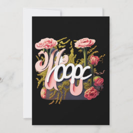 Elegant Pink Roses Hope Typography Einladung