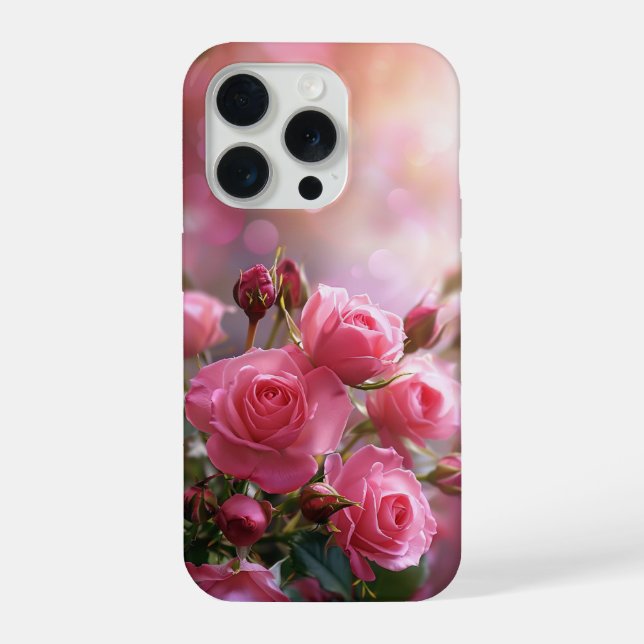 Elegant Pink Roses Phone Case iPhone Hülle (Rückseite)