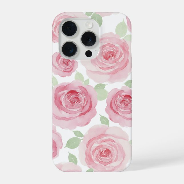 Elegant Pink Roses Phone Case iPhone Hülle (Rückseite)